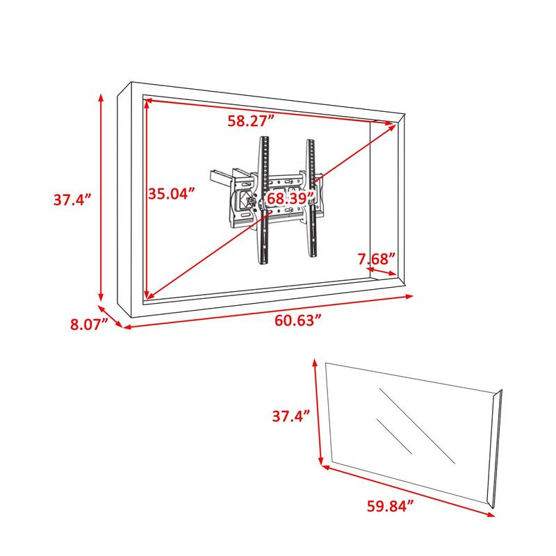 VEIKOUS 43" Outdoor TV Enclosure Weatherproof, Full Motion TV Bracket, All-Weather Protection