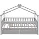 preview thumbnail 30 of 28, Twin House Bed with 2 Storage Drawers,Rails and Roof for Kids
