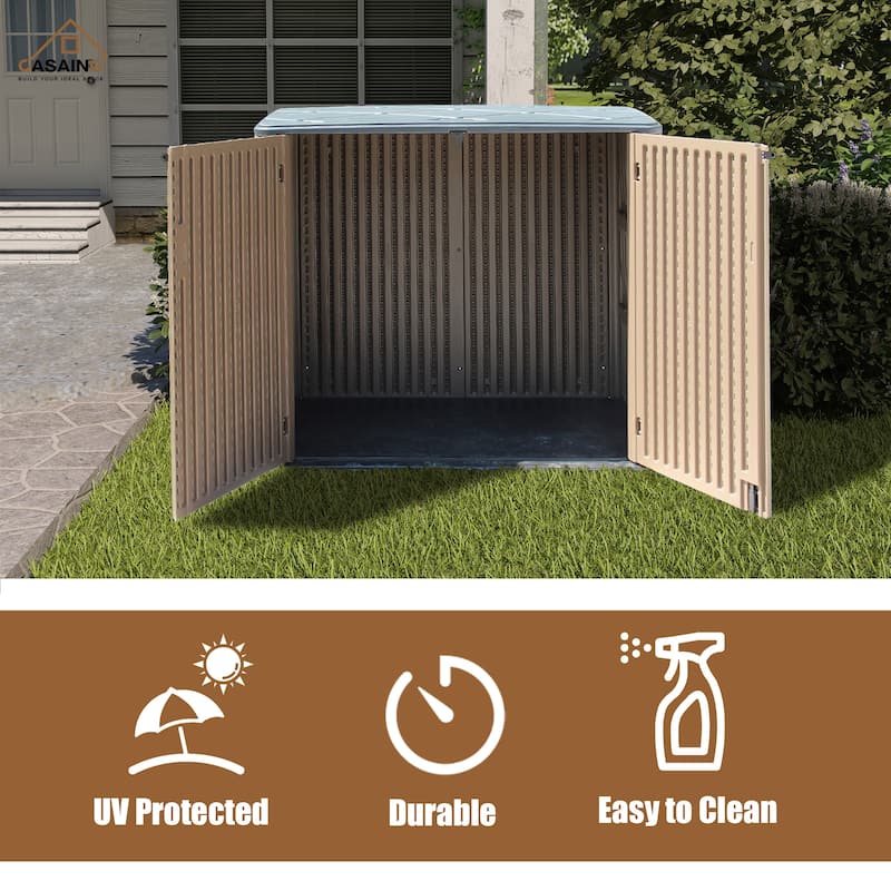 53 in. W x 34 in. D x 47 in. H Coffee HDPE Outdoor Storage Cabinet - N/A
