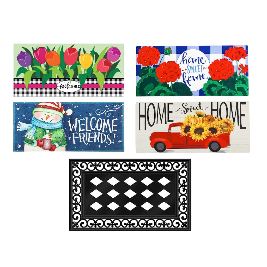 Sassafras Four Seasons Set of 4 Mats with Mat Frame, Collection #6