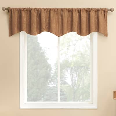 Sun Zero Bronte Floral Jacquard Total Blackout Rod Pocket 1-Piece Curtain Valance