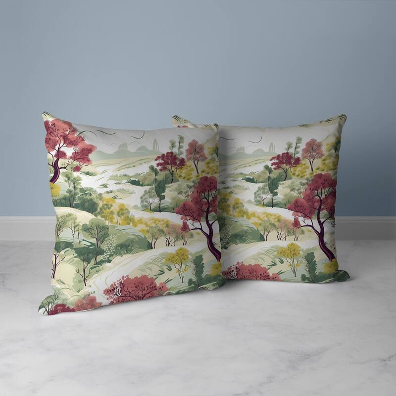 Leaf Magic Stories Faux Suede Reversible Throw Pillow Green and Yellow
