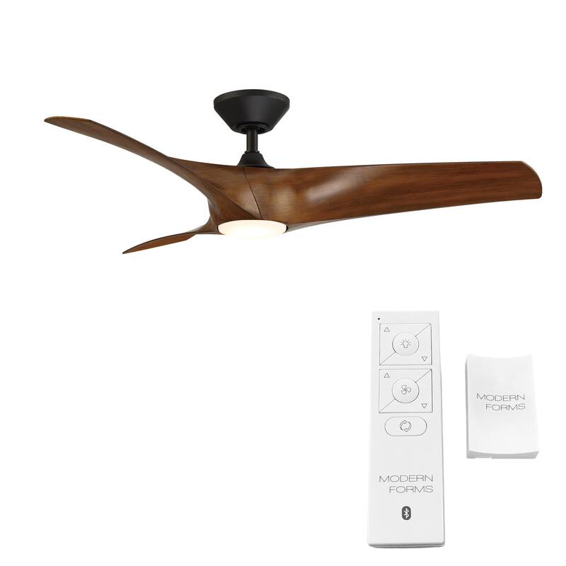 Zephyr Indoor and Outdoor 3-Blade Smart Ceiling Fan 52in with 3000K LED Light Kit and Remote Control with Wall Cradle