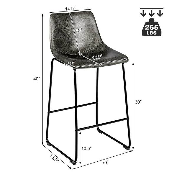 Shop Costway Set Of 2 Bar Stool Faux Suede Upholstered Kitchen Dining Chair 19 X 18 5 X 40 L X W X H On Sale Overstock