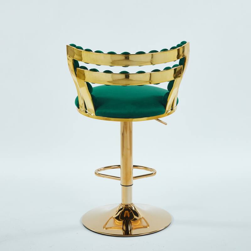 Modern Bar chair(set of 2 ) with golden color iron tube legs, soft cushions and comfortable backrest