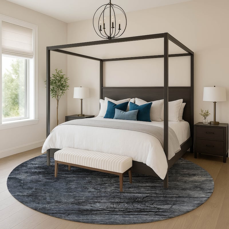 Premium Washable Super Soft Modern Forest Mayfield Rug - Charcoal - 8' x 8'