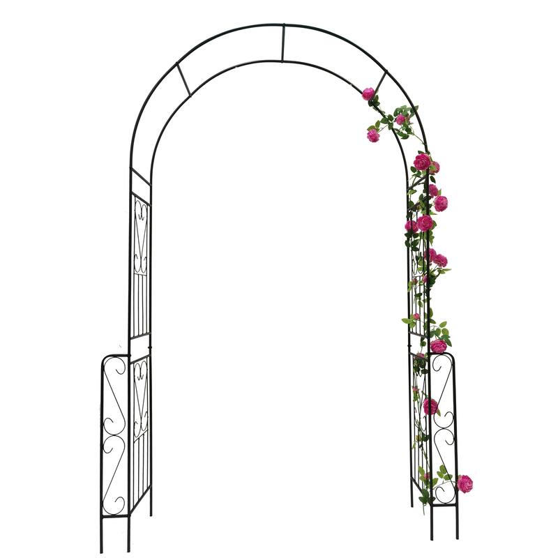 W55'' x H94.5'' Garden Arbor Trellis Climbing Plants Support Rose Arch Outdoor Arch
