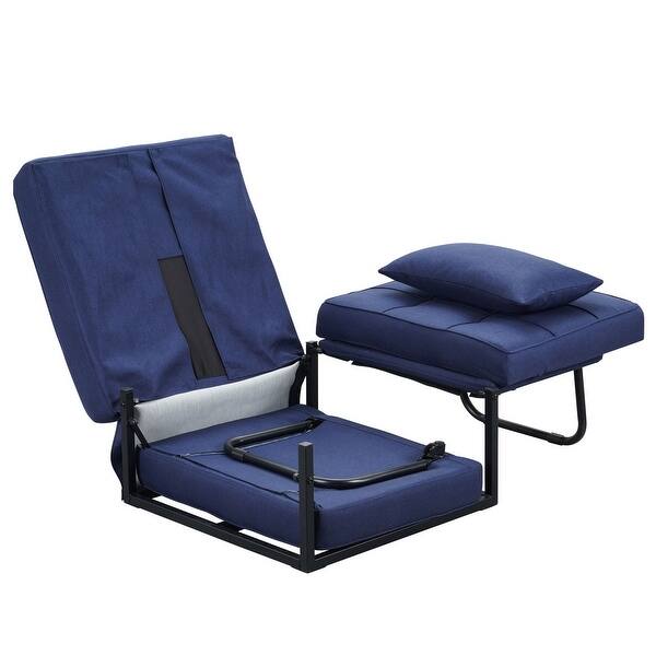 Adjustable Sofa Chair Sleeper Sofa Bed Ottoman Couch with Metal Frame