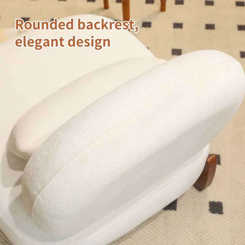 Cute Accent Chair with Solid Wood Legs, Velvet Living Room Chair with Soft Cushion, Cozy Bedroom Chair