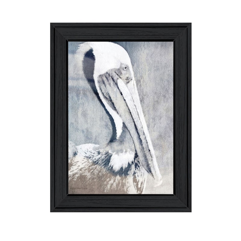 TrendyDecor4U Contemporary "A Pelicans Waits for Food" Framed Print Wall Art