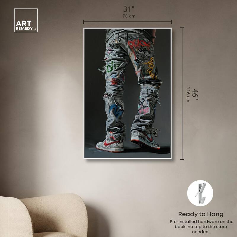 Graffiti Jeans and Sneakers Canvas by Art Remedy