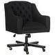 preview thumbnail 3 of 5, SAFAVIEH Salazar Adjustable Swivel Black/ Taupe Desk Chair - 25.4" x 26.8" x 35.2"