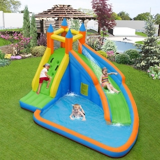 Inflatable Slide Bouncer Water Park Bounce House with 480W Air Blower