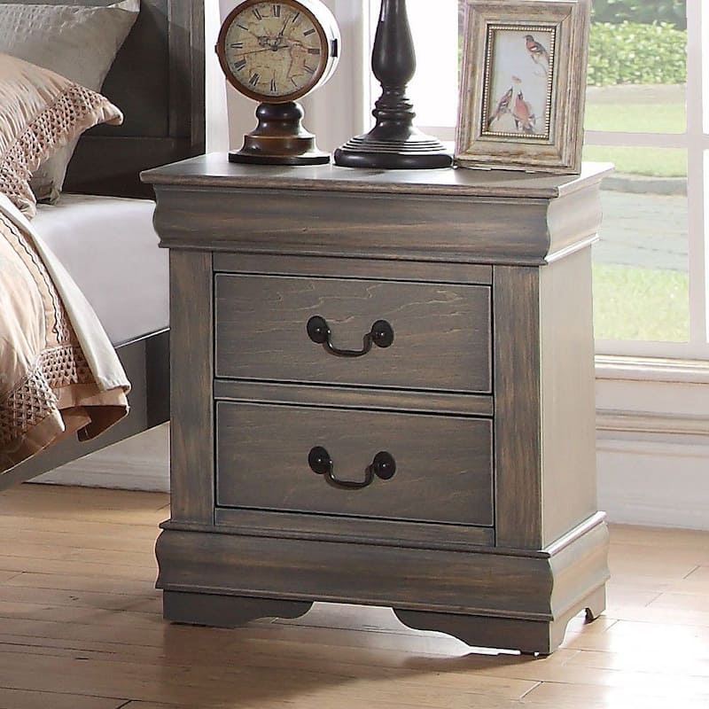 Bedroom Nightstand with 2 Drawers Storage