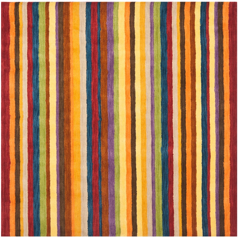 SAFAVIEH Handmade Himalaya Konke Modern Wool Rug - 6' Square - Red/Multi