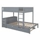 preview thumbnail 21 of 45, Full-Over-Full Bunk Bed with Twin size Trundle, Storage and Desk