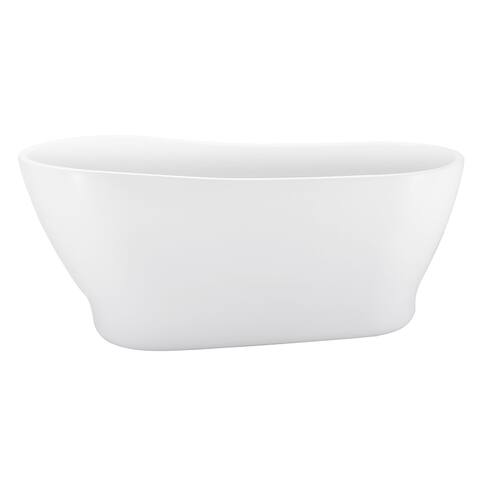 59" 100% Acrylic Freestanding BathtubContemporary Soaking Tubwhite Bathtub