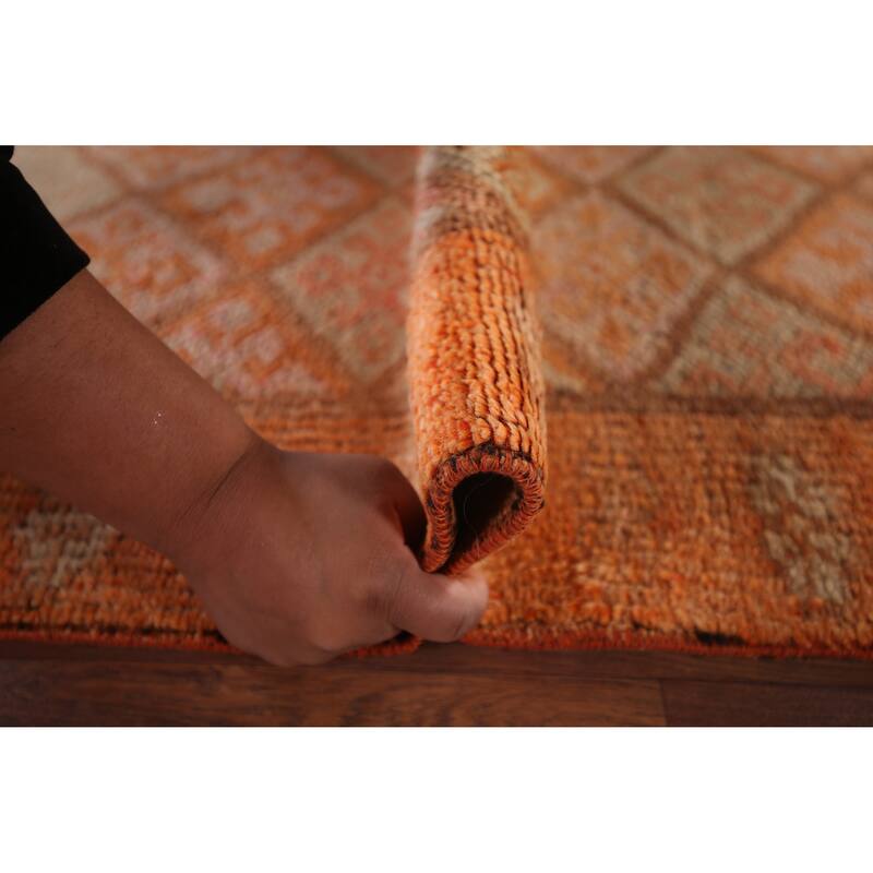 Oushak Turkish Vintage Runner Rug Hand-Knotted Geometric Wool Carpet - 2'8"x 13'7"