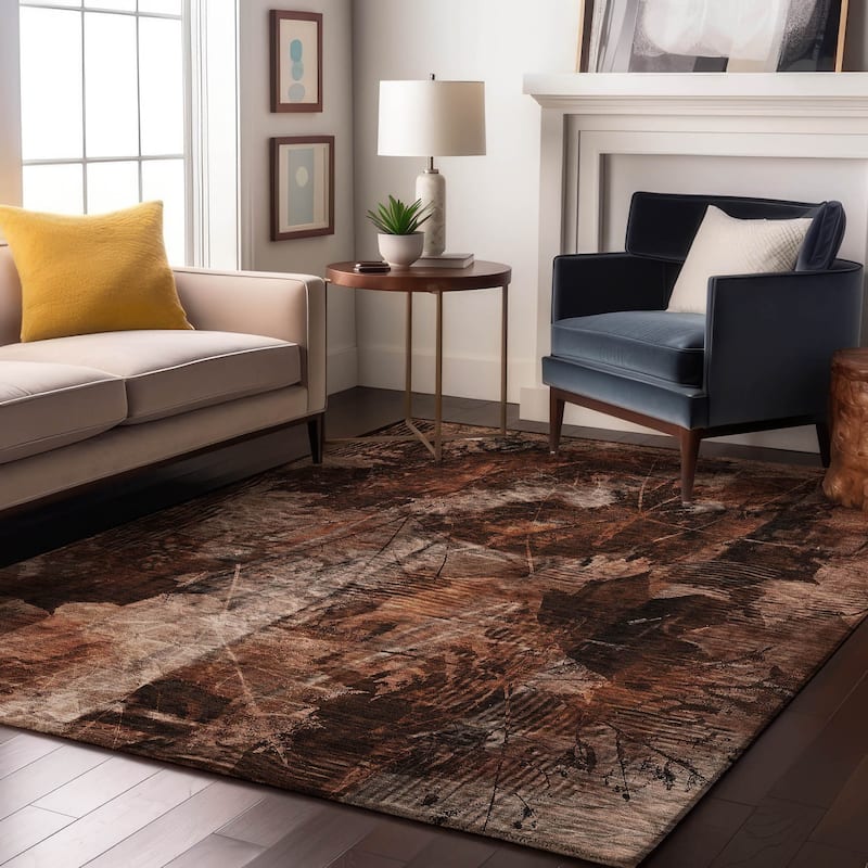 Premium Washable Super Soft Abstract Nature Mayfield Rug - Paprika - 3' x 5' - Rectangle