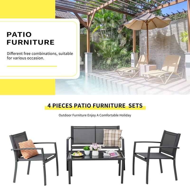 Futzca 4-Piece Patio Outdoor Bistro Set