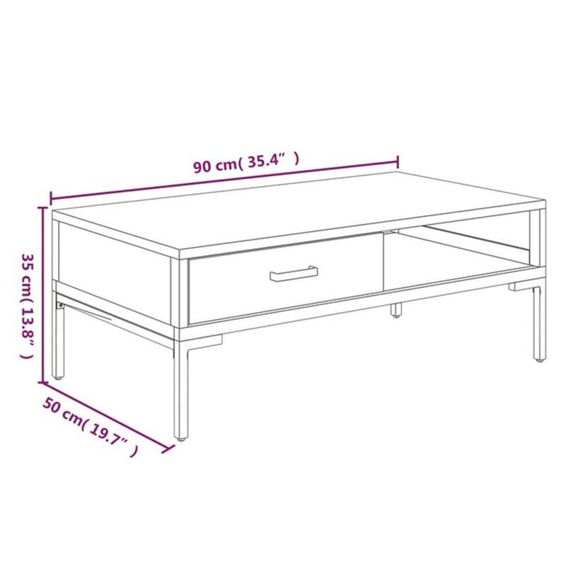 vidaXL Coffee Table 35.4"x19.7"x13.8" Solid Wood Pine - 35.4" x 19.7" x 13.8"