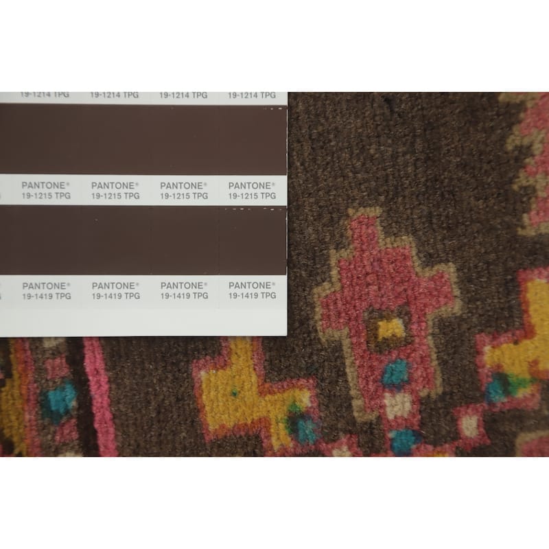 Hand Knotted Oriental 100% Wool Carpet Traditional Tribal Brown Ardebil Runner Rug - 9' 8'' X 3' 6''