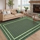 preview thumbnail 29 of 42, Area Rugs for Living Room Bedroom Farmhouse Bordered Braided Print Rug Geometric Soft Low Pile Non-Slip Area Rug 10'x13' - Dark Green