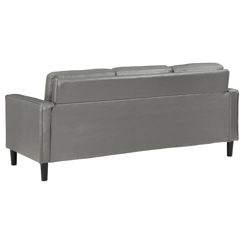 Ruth Modern Leatherette Upholstered Track Arm Sofa