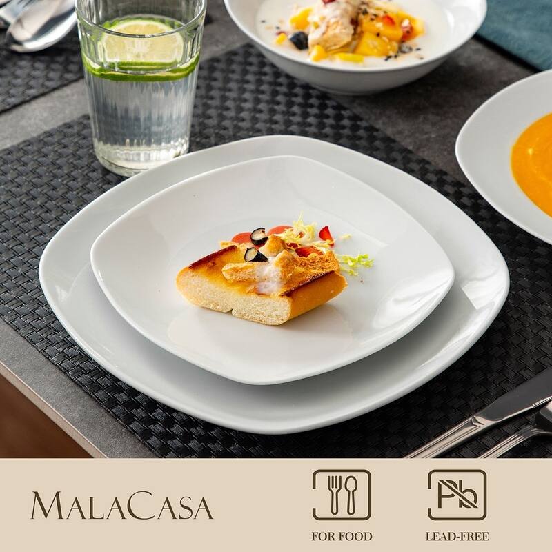 MALACASA Porcelain Modern Dinnerware Set