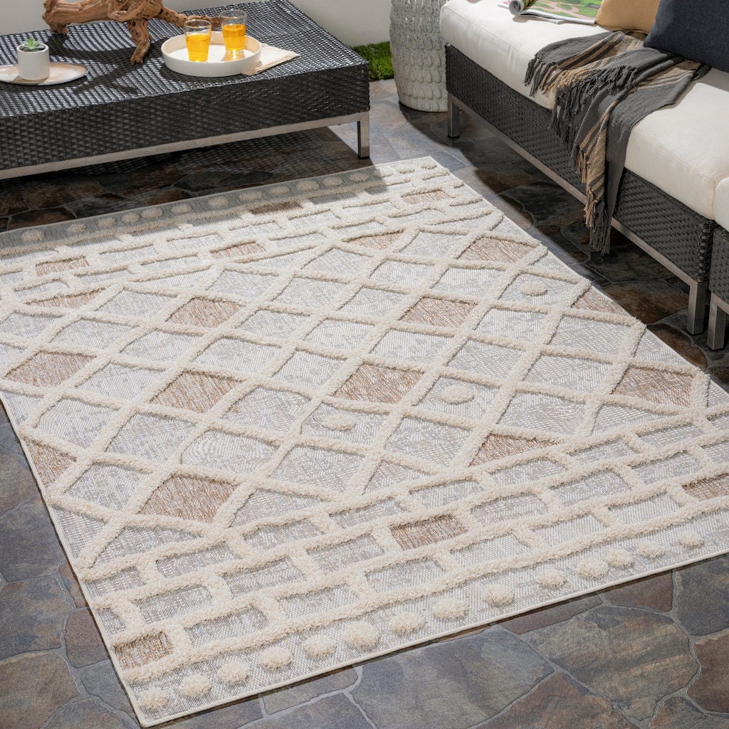 Lanae Indoor/ Outdoor Global Trellis Area rug