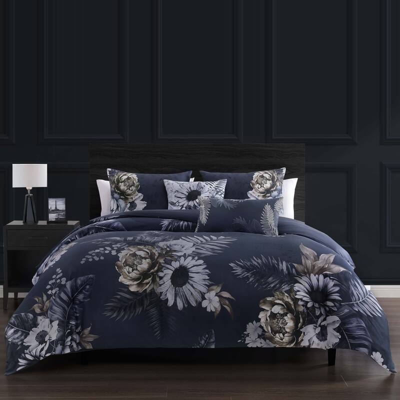 Bebejan Forget Me Not 100% Cotton Sateen 5-Piece Reversible Comforter Set