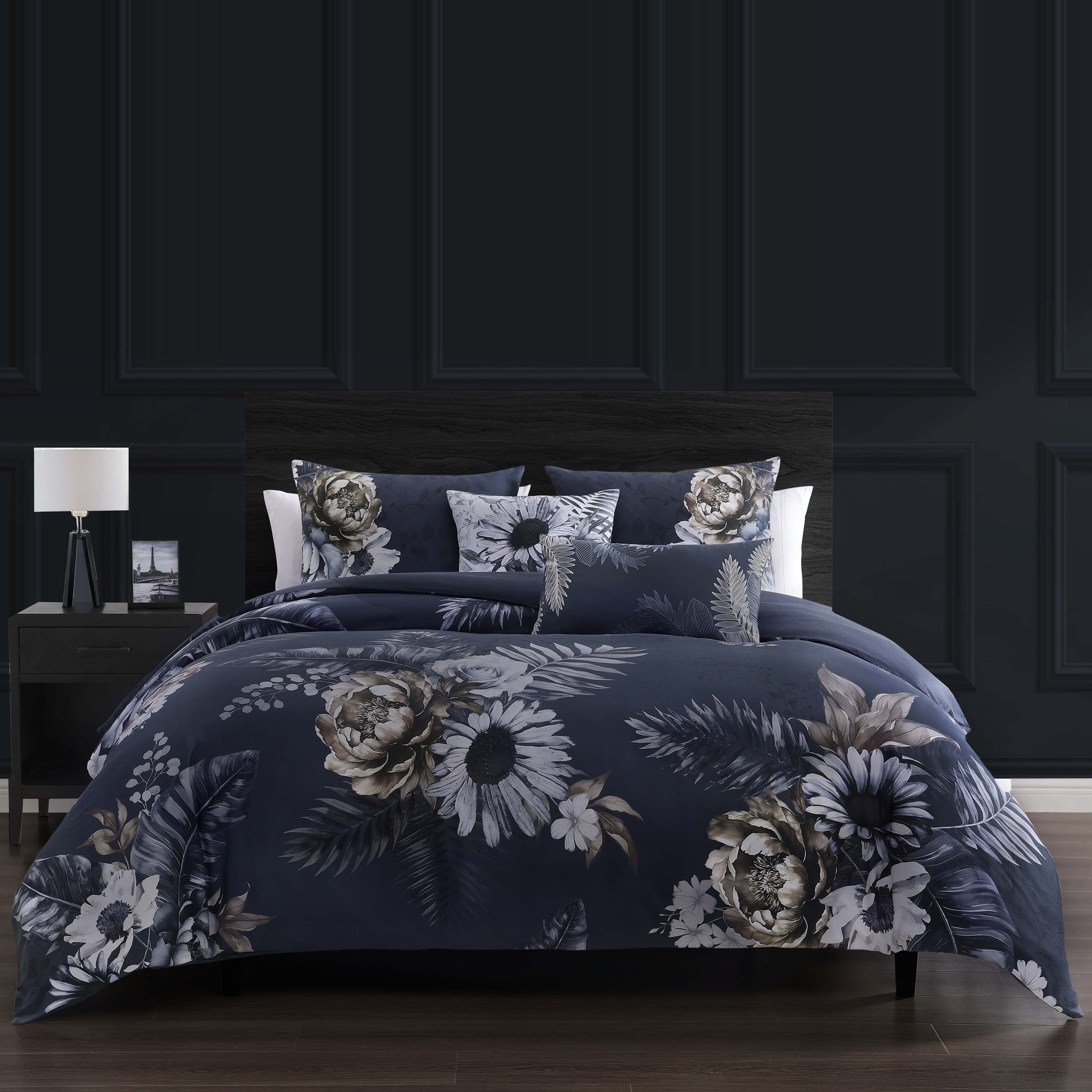 Bebejan Forget Me Not 100% Cotton Sateen 5-Piece Reversible Comforter Set
