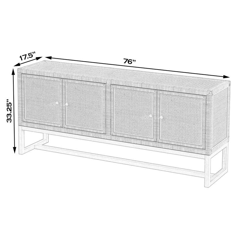 Captiva Rattan 4 Door 76" Sideboard