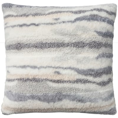 Mina Victory Faux Fur Abstract Throw Pillow