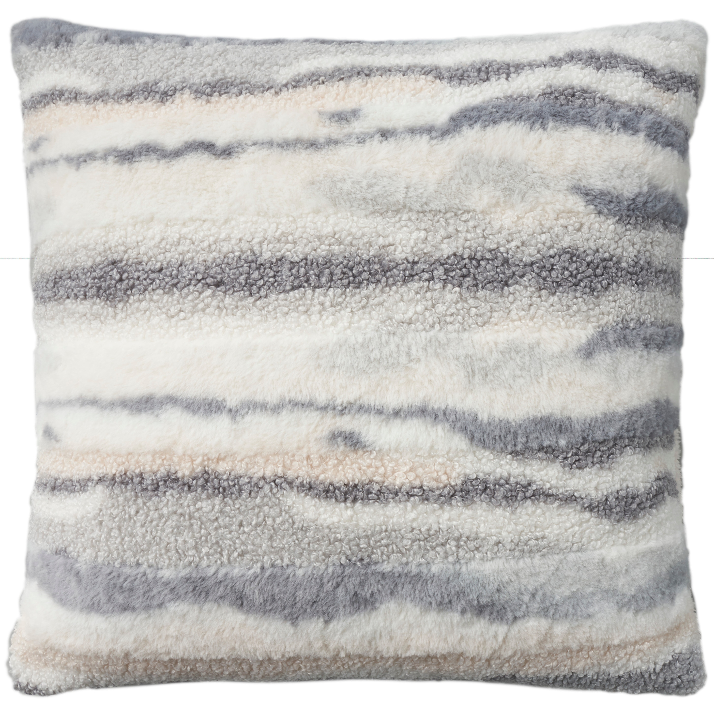 Mina Victory Faux Fur Abstract Throw Pillow
