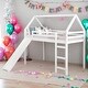 preview thumbnail 2 of 27, Elegant Design Twin Size Loft Bed with Slide, House Bed with Slide