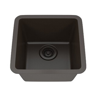 15 Inch Lexicon Platinum Quartz Composite Drop-in Undermount Single Bowl Galaxy Mocha Kitchen Sink LP-1515-M-SO - 15x15