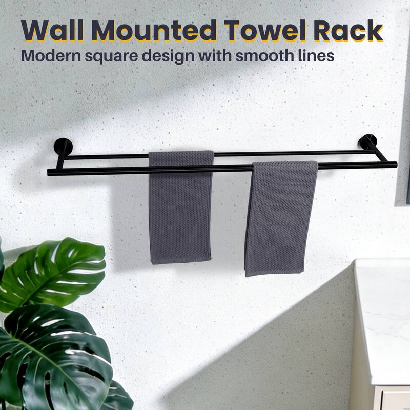 WOWOW Wall Mounted Stainless Steel Double Towel Bar