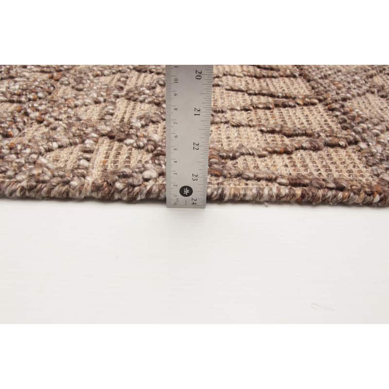 ECARPETGALLERY Braid weave Sienna Brown Wool Rug - 5'2 x 7'5