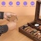 preview thumbnail 3 of 4, Multipurpose Watch Box 12 Slots with Clear Top Wood Watch Display Case - Wooden Brown