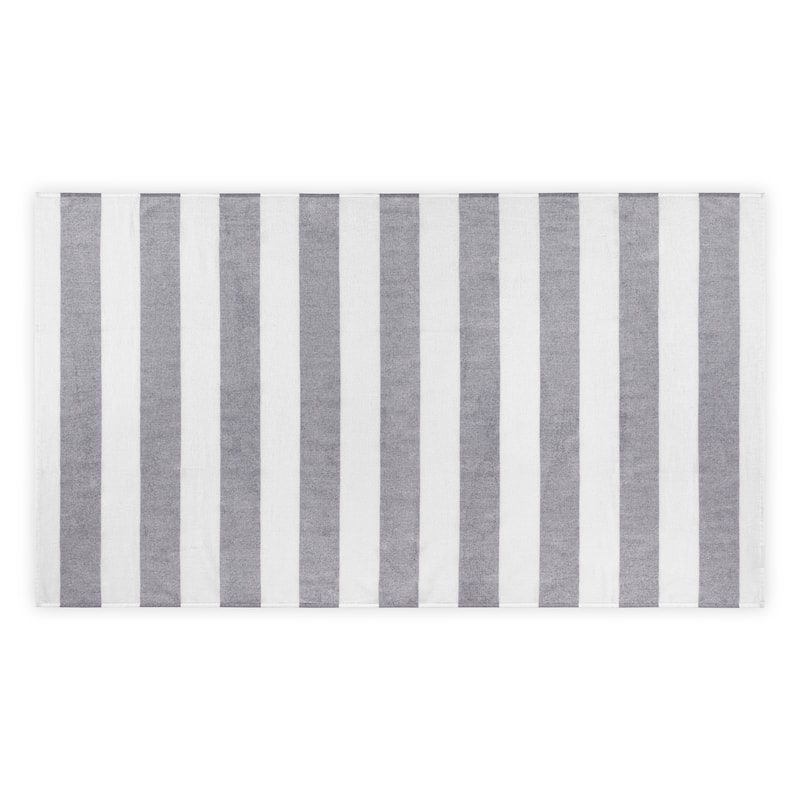 Tina Coloured Beach Towel - White/Navy
