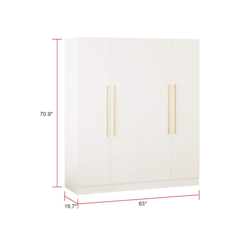 Timechee Large Armoire Wardrobe Closet Cabinet 4 Doors