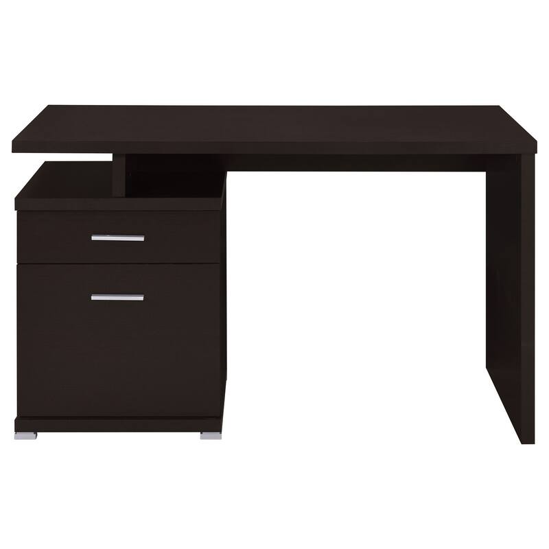 Bohemian Bliss Desk with Cabinet - Cappuccino Office Computer Writing Workstation - 29.5" H x 47.25" W