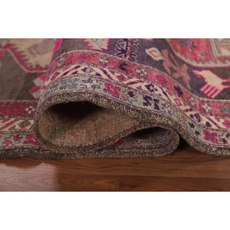 Meshkin Persian Vintage Runner Rug Hand-knotted Wool Carpet - 4'4" x 10'3"