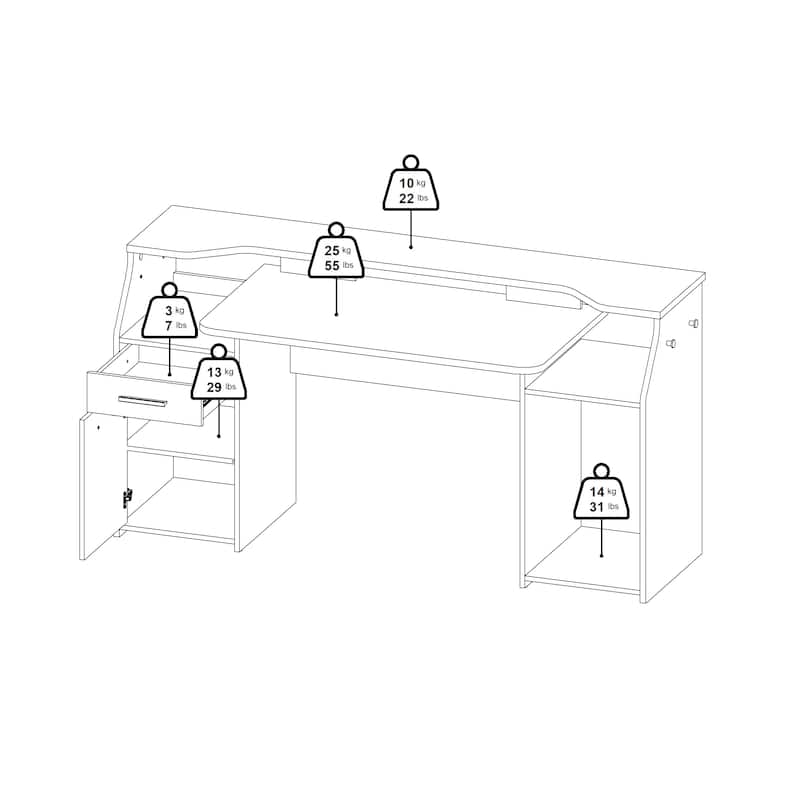 Porch & Den Gaming Desk, Matte Grey