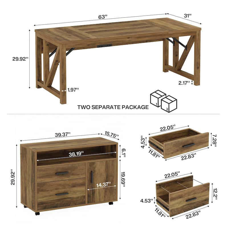 L Shaped Desk Desk and lateral File Cabinet