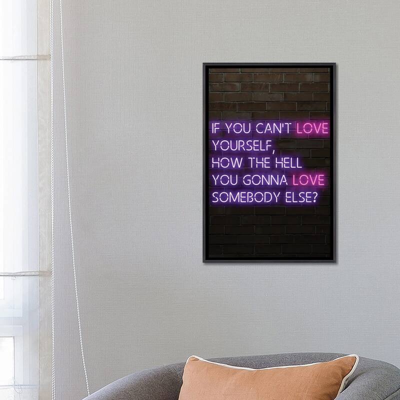 iCanvas "If You Can't Love Yourself Rupaul Neon" by FisherCraft Framed