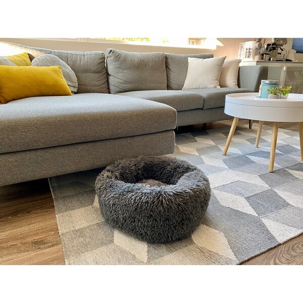 soft round donut pet bed