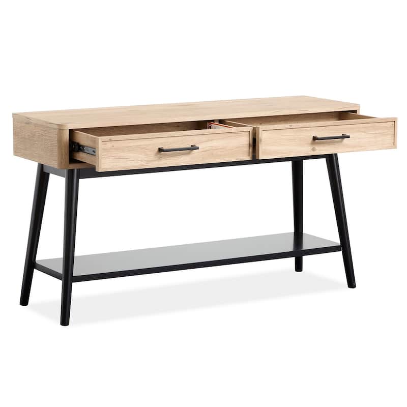 Magnussen Home Fletcher Driftwood Rectangular Sofa Table - 50''W x 17''D x 28''H