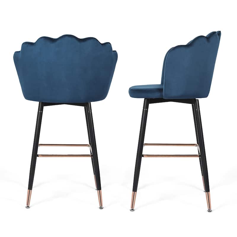 Adeco 42" Height Set of 2 Velvet Bar Stools